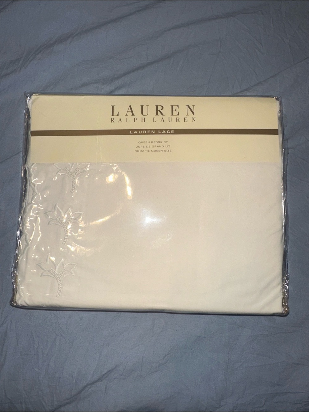 Ralph Lauren Cream Lace Queen Bedskirt - Lauren Lace